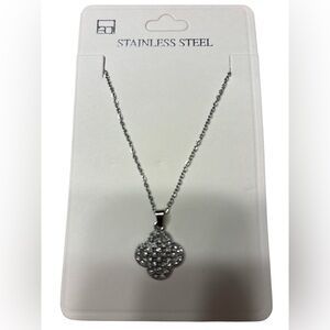 Silver Stainless Steel Pendant Necklace